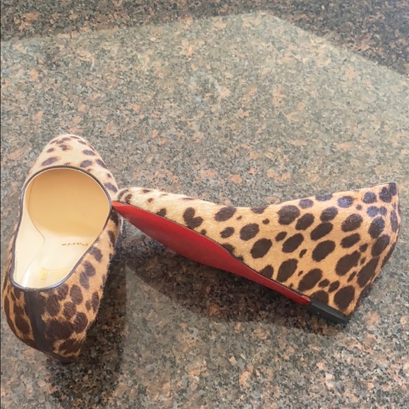 EUC Christian Louboutin Ponyhair Round Toe Wedges - Picture 2 of 3